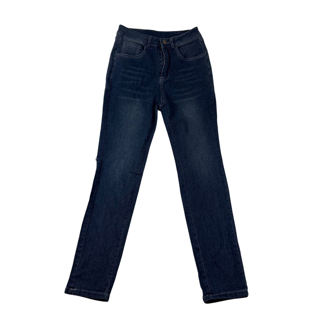 CG Womens XS Dark Wash High Rise Skinny Jeans Distressed Blue Denim Pants